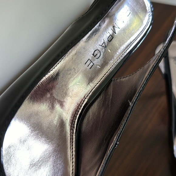 Rampage Fasher Black Patent Slingback Peep Toe 3-1/2” Heels Size 7-1/2 - Picture 6 of 10